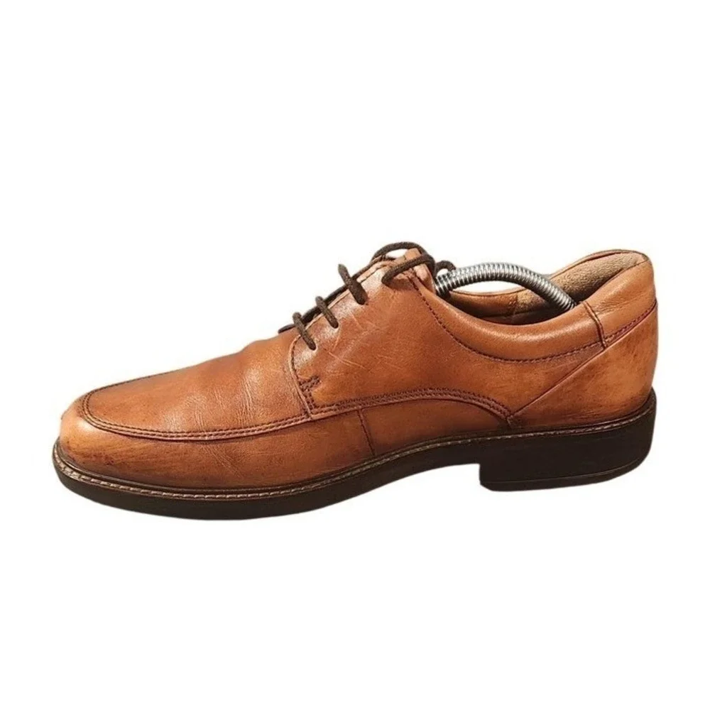 Ecco Shoes Mens Size 10 Brown Leather Derby Comfort Shock‎ Point Sneakers